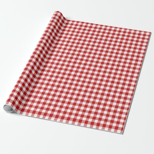red gingham wrapping paper