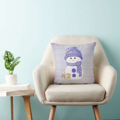 snowman with sleeping bunnies