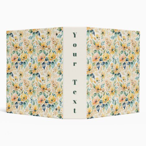 sunny gold flowers binder