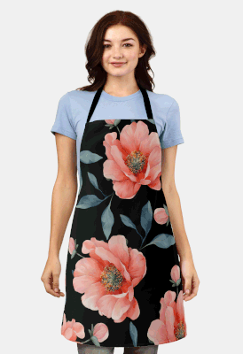 Zazzle-flowers-on-black-Trivet-Apron-(Worn).gif
