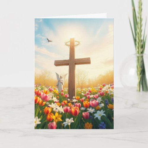 Easter Cross and Angel Statue