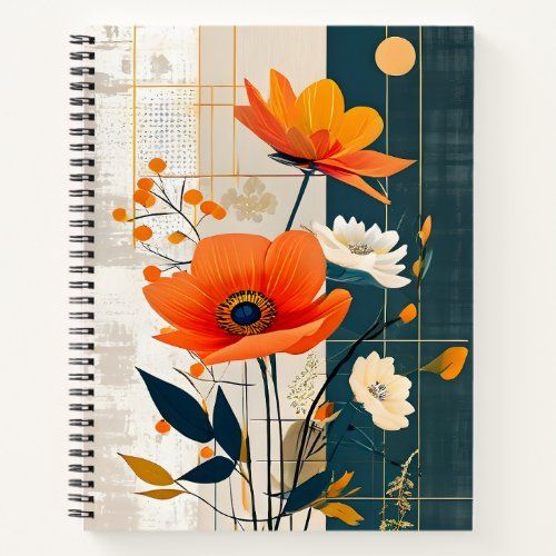 Array of Flowers on Mixed Media notebook
