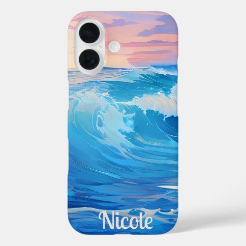 Blue Waves at Sunset phone case