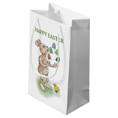 Zazzle Juggling Easter Bunny Small Gift Bag (Back Angled).png