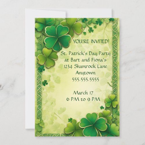 Shamrocks & Celtic Knots St. Patrick's Day Invitation