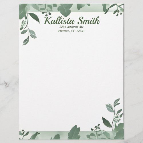 Green Trailing Leaves letterhead