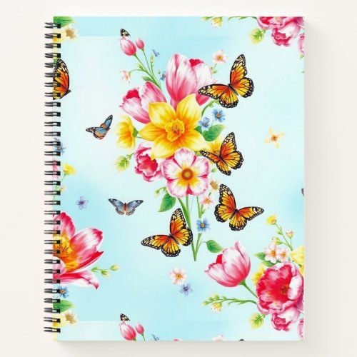Spring Blossoms and Butterflies notebook
