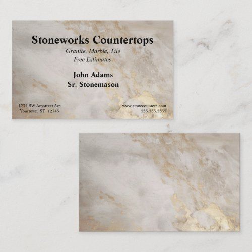Brown Gray Gold Marble Countertops business card