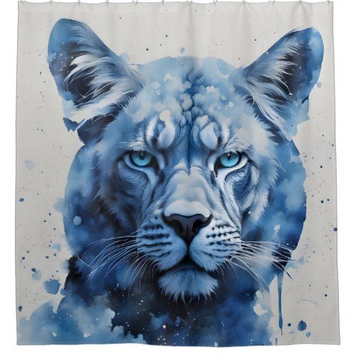Blue Panther shower curtain