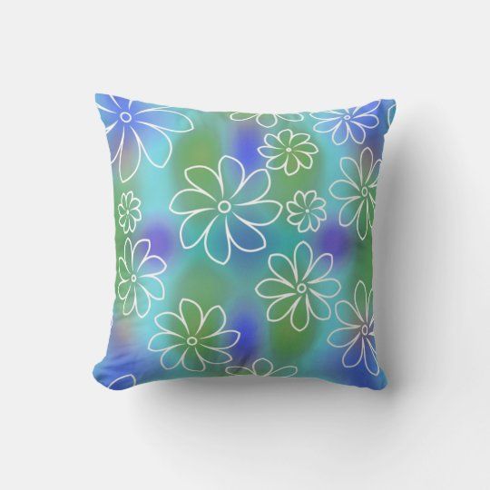Blue and Green Seamless Floral Pattern