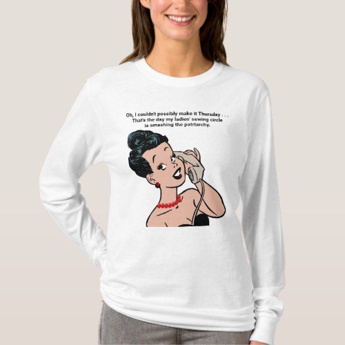 Woman on Telephone Smash the Patriarchy t-shirt