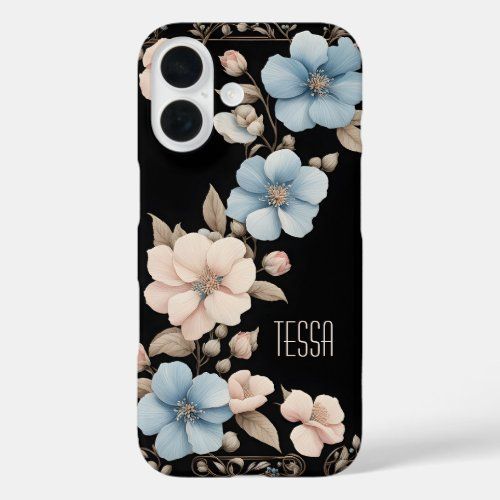 Dusty Blue and Shell Pink Flowers