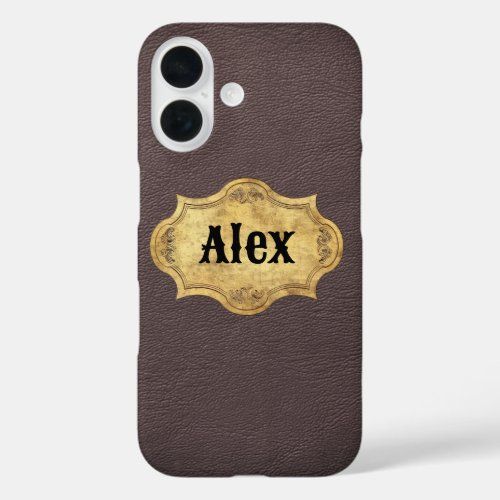 Leather Texture with Grunge Badge