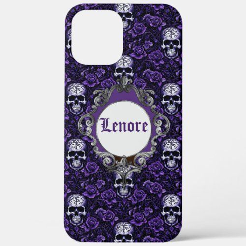Skulls with Purple Flowers