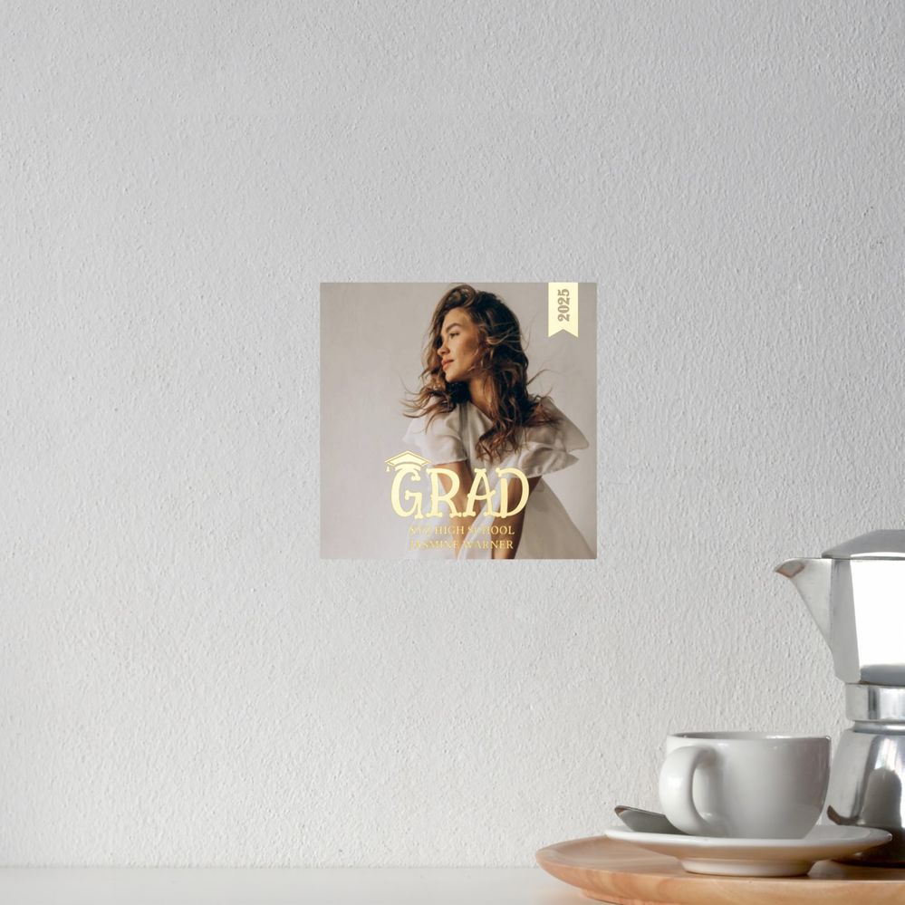 Zazzle Modern Minimalist Hat Photo Graduate High School Foil Prints (In Situ (Counter 2)).jpg