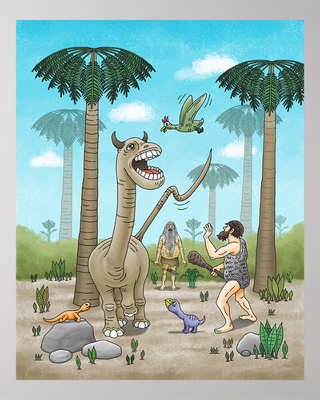 Zazzle Dinosaurs meet the Stone Age Poster (Front).png