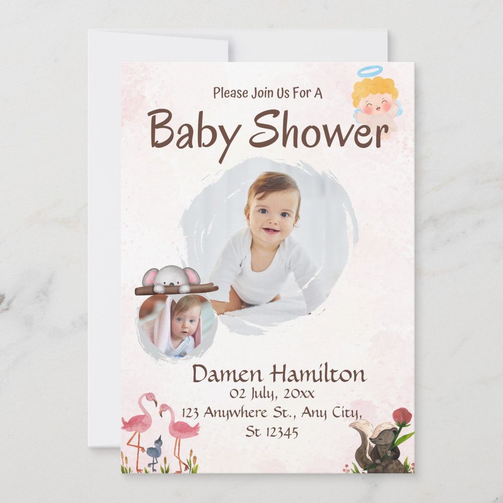 Zazzle Boho Pink and White Watercolor Baby Shower Invitation (Front).jpg