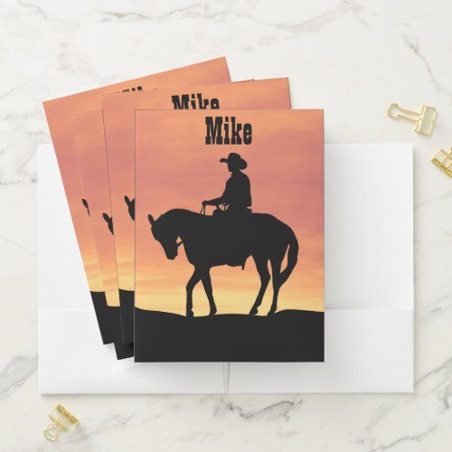 Cowboy Silhouette at Sunset