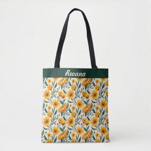 sunflowers and buttercups tote bag