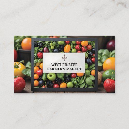 Fruit and Vegetables Frame Farmer's Market CSA business card