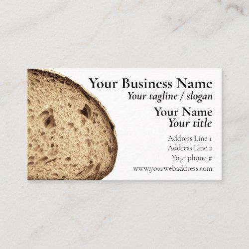 Crusty Brown Bread Baker Artisan Bread Sales business card