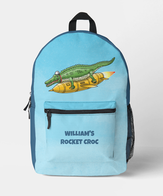 Zazzle Rocket Croc Printed Backpack (Front).png