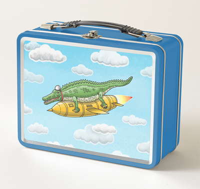 Zazzle The Rocket Crocodile's Metal Lunch Box (Front).png