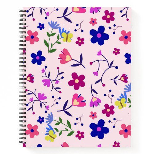 cute flowers and butterflies notebook