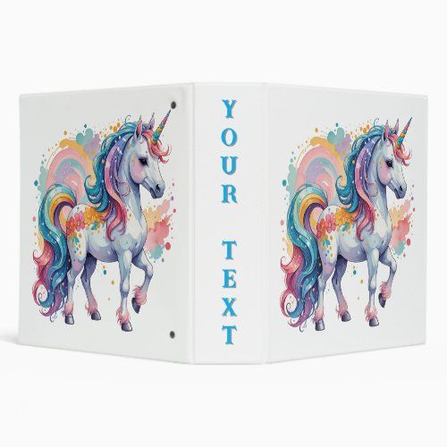 cute rainbow unicorn binder