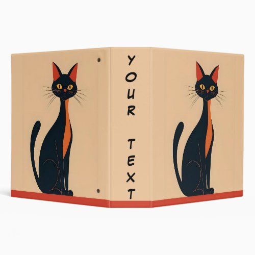 pop art black cat binder