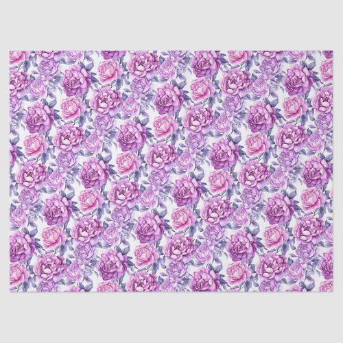 Elegant Pink and Purple Floral tissue paper