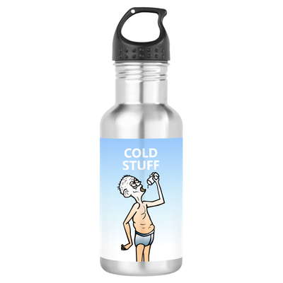 Zazzle The Thirsty Man Stainless Steel Water Bottle (Front).png