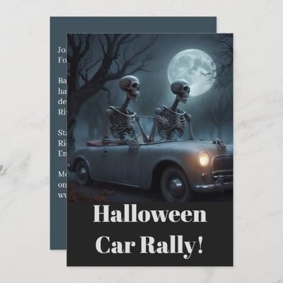 Skeleton Driver & Navigator Car Rally flyer