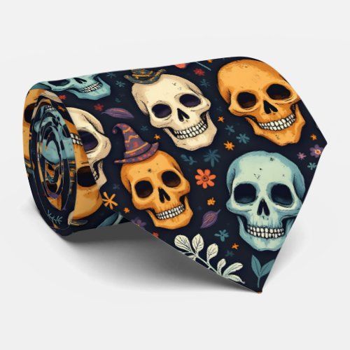 Halloween Skulls and Flowers
