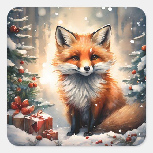 Little Christmas Fox sticker