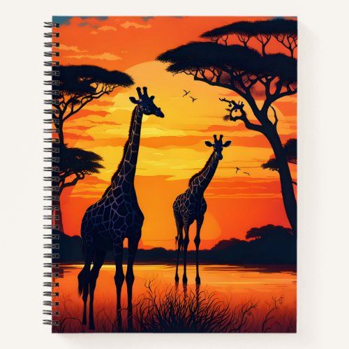 Giraffes at the Watering Hole notebook