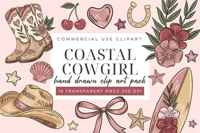 Coastal Cowgirl Clip Art Styled Preview 1.jpg