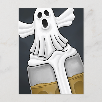 Zazzle Spooky Halloween Ghost Holiday Postcard (Front).png