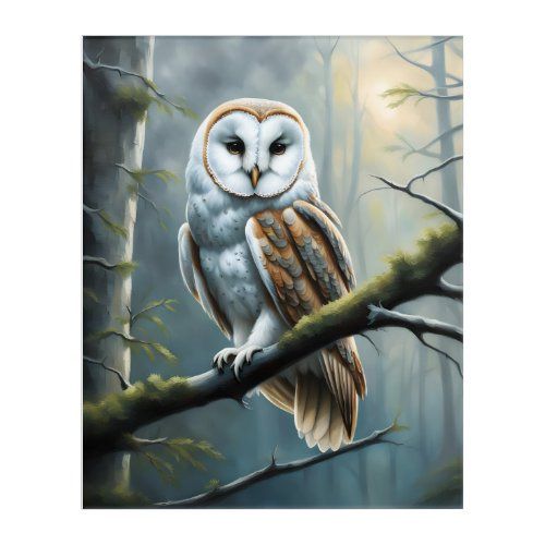 Barn Owl in the Forest acrylic print
