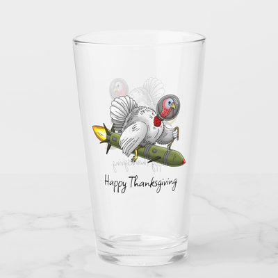 Zazzle Thanksgiving Rocket Turkey Glass (Front).png