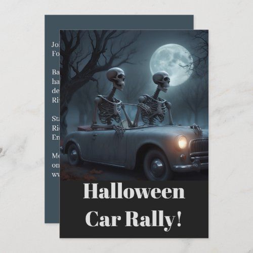 Skeleton Driver & Navigator car rally flyer
