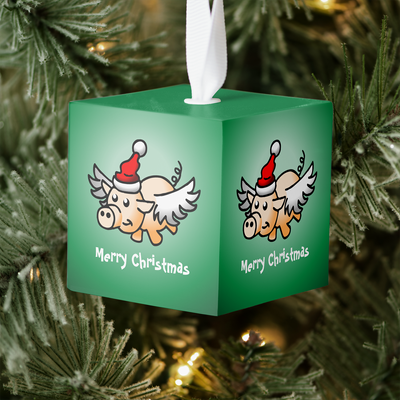 Zazzle Santa's Christmas Pig Cube Ornament (Tree).png