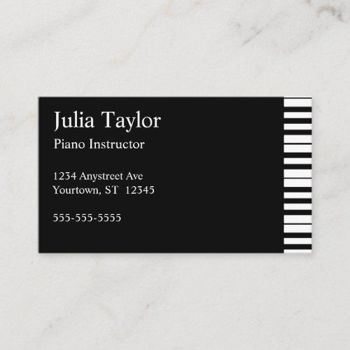 Piano and Keyboard Music Teacher business card