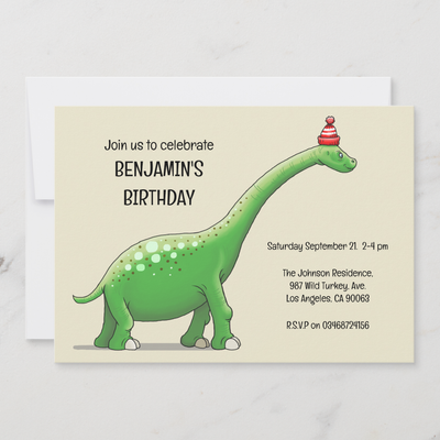 Zazzle Walter the Dinosaur Birthday Invitation (Front).png