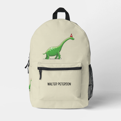 Zazzle Walter the Dinosaur Printed Backpack (Front).png