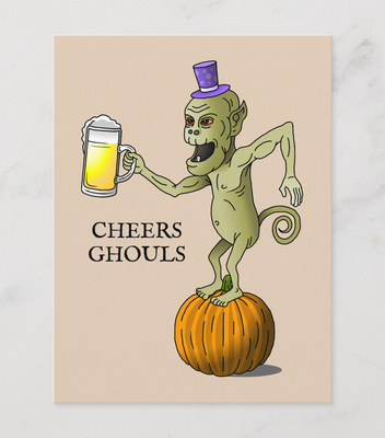 Zazzle Cheers Ghouls Halloween Party Postcard (Front).png