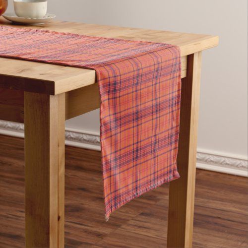 Orange Plaid Table Runner