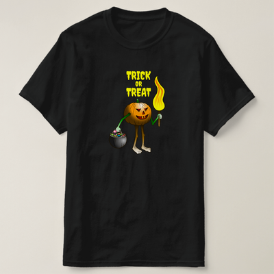 Zazzle Jack O'lantern out to trick or treat T-Shirt (Design Front).png