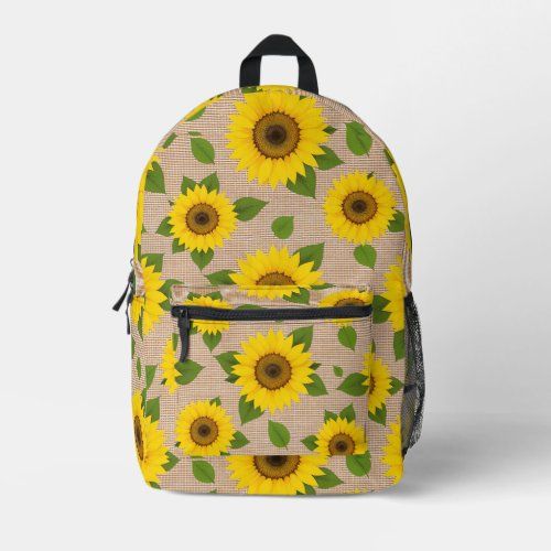 Sunflowers on Burlap backpack