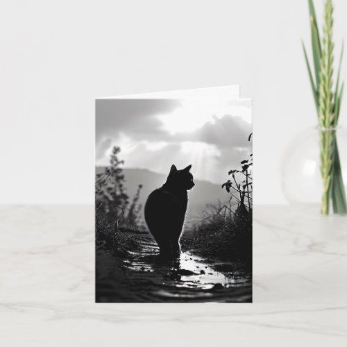 Cat After a Rainstorm thank you card